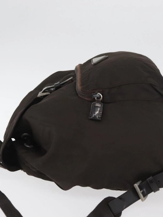 PRADA Backpack Nylon Brown Silver Auth main image 4